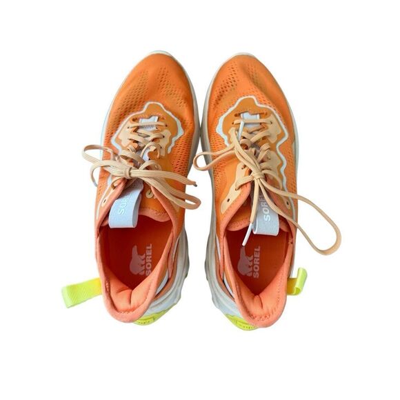 Sorel Womens Orange Yellow Kinetic Breakthru Tech Lace Sneakers Size 8.5 - Picture 2 of 16